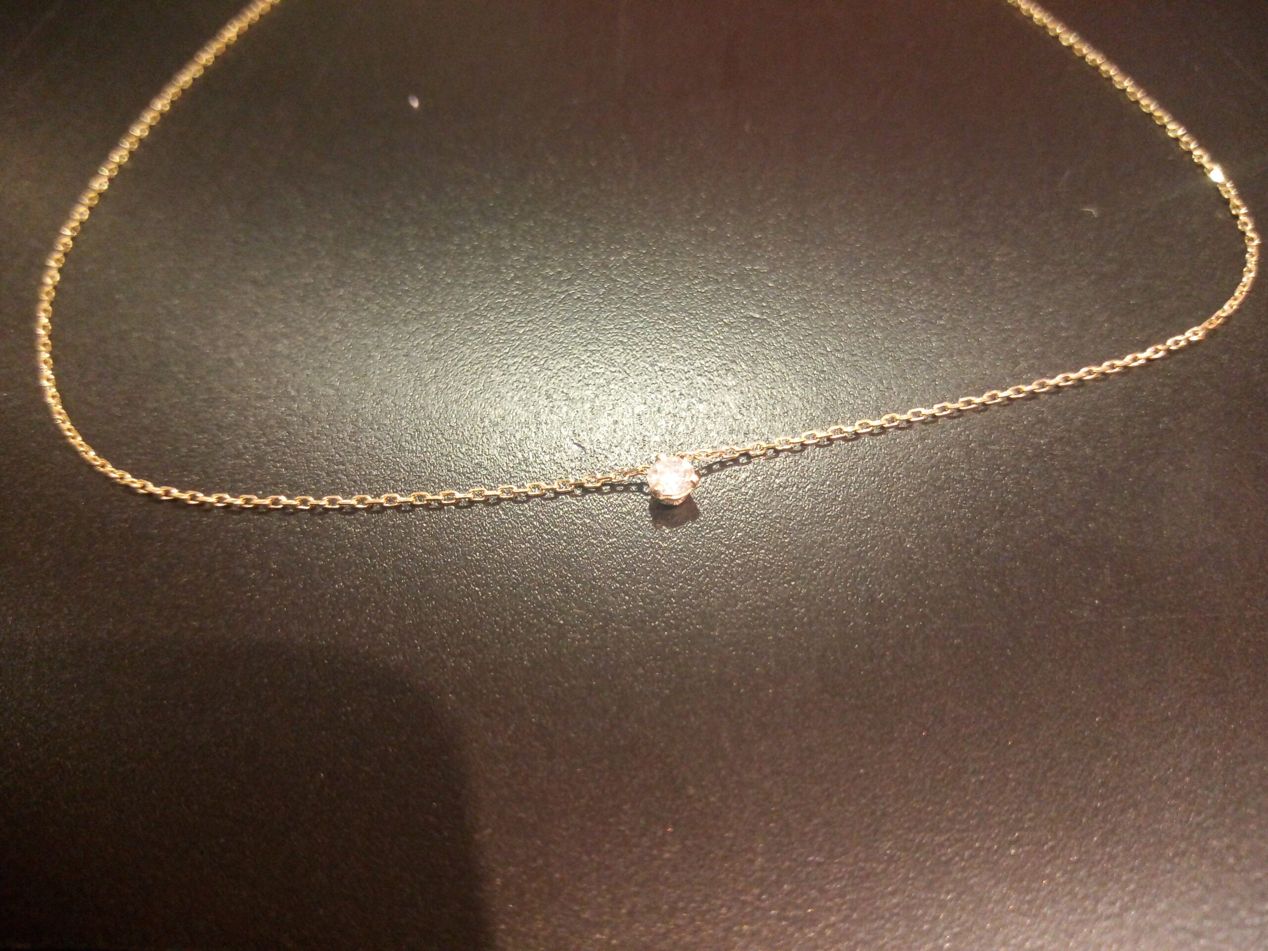 Collier Solitaire Diamant Or jaune Atelier du bijou