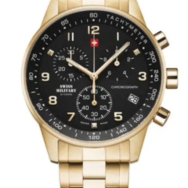 Chrono Swiss Military Plaqué Or