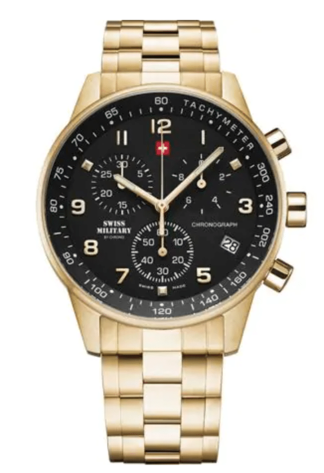 Chrono Swiss Military Plaqué Or