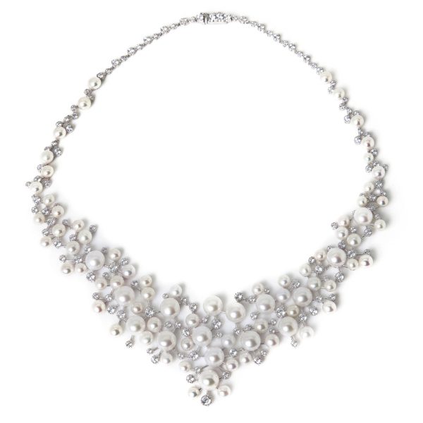 COLLIERS DE FÊTE EN ARGENT LISSE DESIGN EN PERLE NATURELLE – Image 2