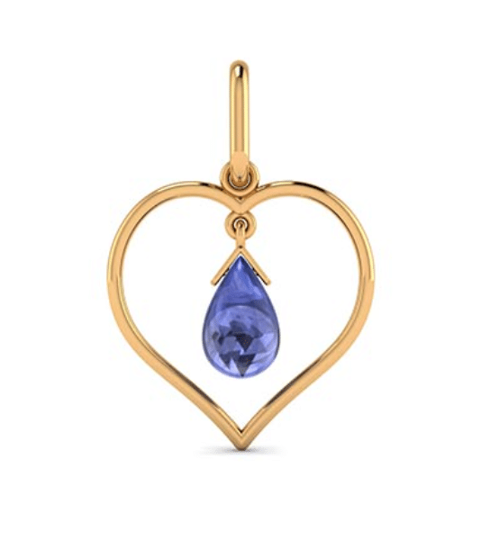Pendentif Coeur Or 750/1000 et Tanzanite