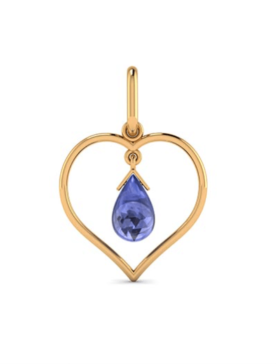 Pendentif Coeur Or 750/1000 et Tanzanite