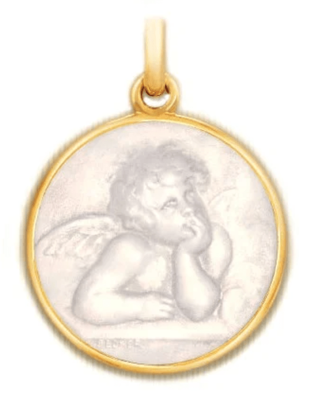 Médaille Becker Ange Raphael en nacre