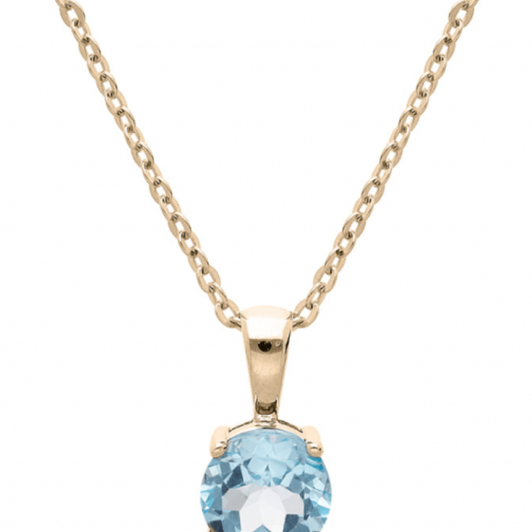COLLIER PLAQUÉ OR PENDENTIF PIERRE VÉRITABLE