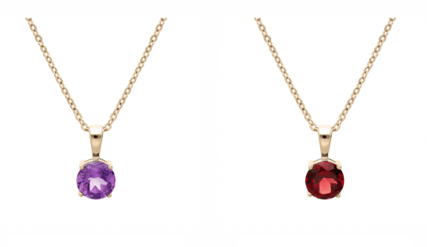 COLLIER PLAQUÉ OR PENDENTIF PIERRE VÉRITABLE – Image 2