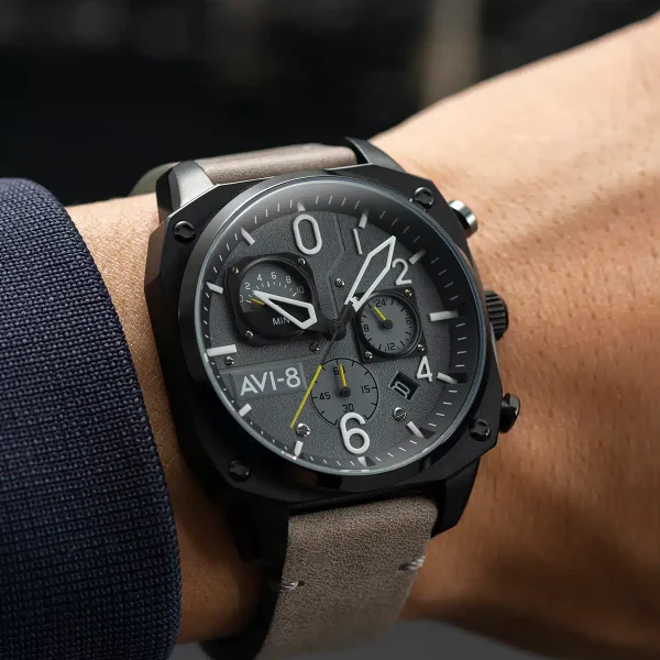 Montre AVI8 Hawker Hunter en Cuir – Image 2