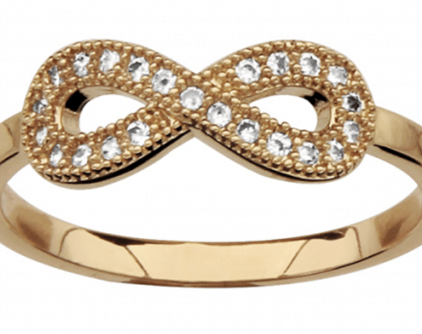 Bracelet plaqué or infini 18 cm + Bague – Image 3