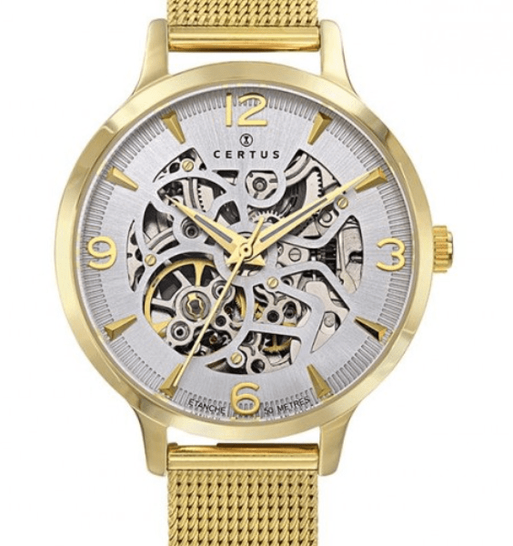 Certus Montre Femme Automatique Acier Doré Milanais
