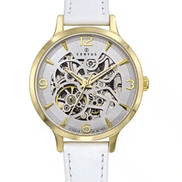 MONTRE CERTUS FEMME AUTOMATIQUE SQUELETTE BLANC