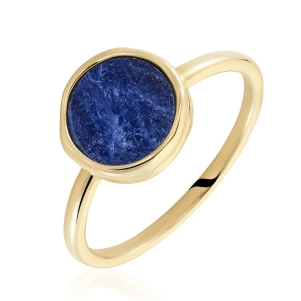 Bague forme ronde Sodalite Plaqué Or