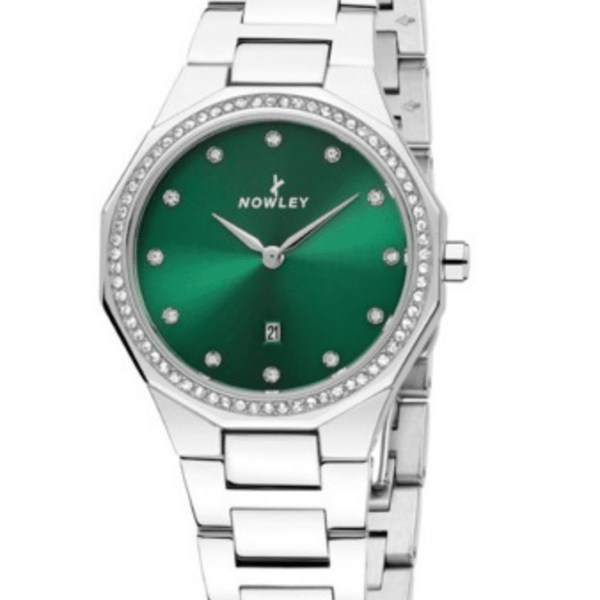 Montre Femme PRISMA Cadran Vert Bracelet Acier Argenté