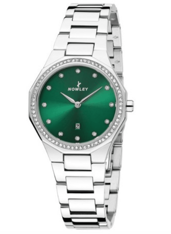 Montre Femme PRISMA Cadran Vert Bracelet Acier Argenté