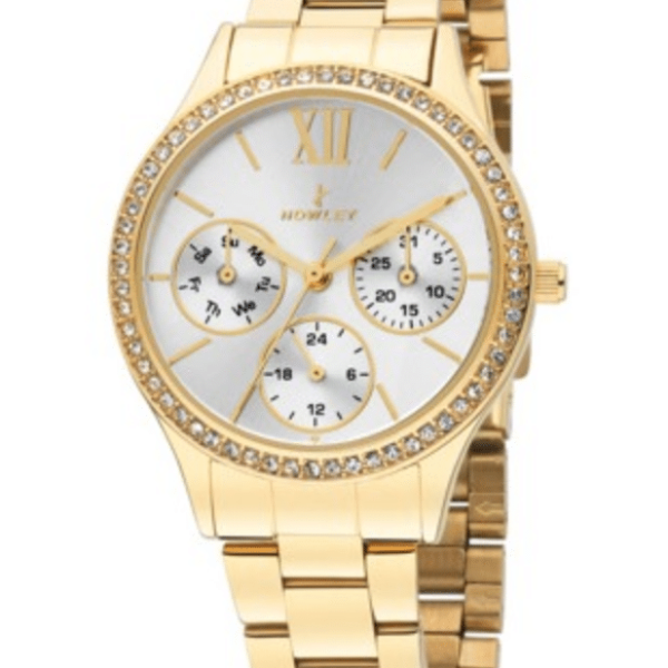 Montre Femme MULTIPLES Compteurs Bracelet Acier Doré