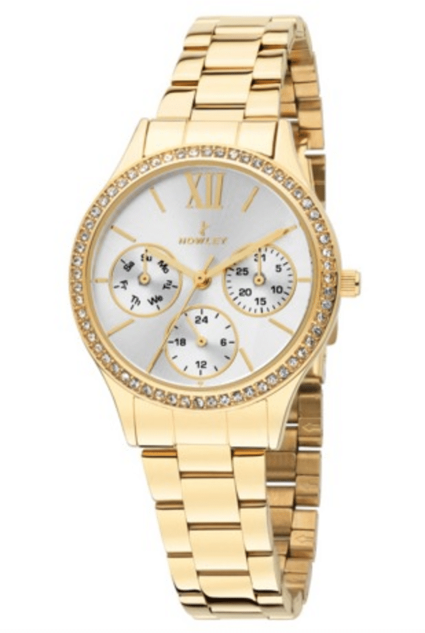 Montre Femme MULTIPLES Compteurs Bracelet Acier Doré