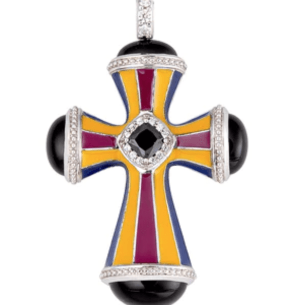 PENDENTIF ARGENT COMPOSTELLA UNA STORIA AVEC CORDON NOIR OFFERT
