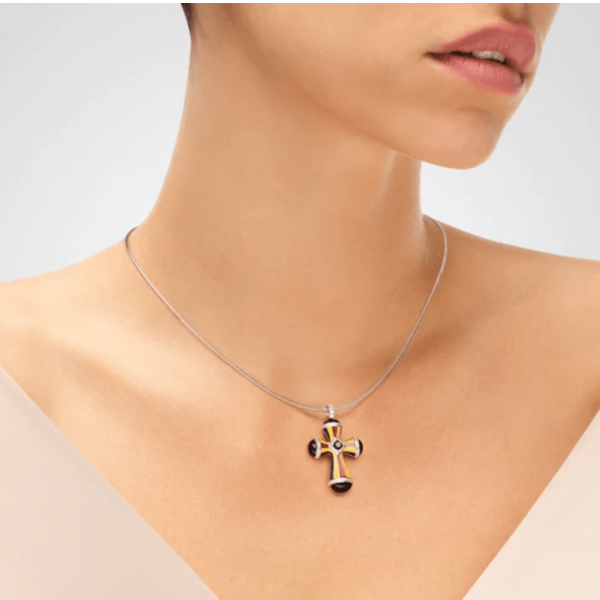 PENDENTIF ARGENT COMPOSTELLA UNA STORIA AVEC CORDON NOIR OFFERT – Image 2