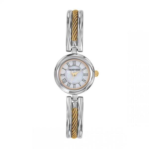 Montre Femme Trendy Kiss TM10114-31 - Bracelet Acier Argent Cable Doré