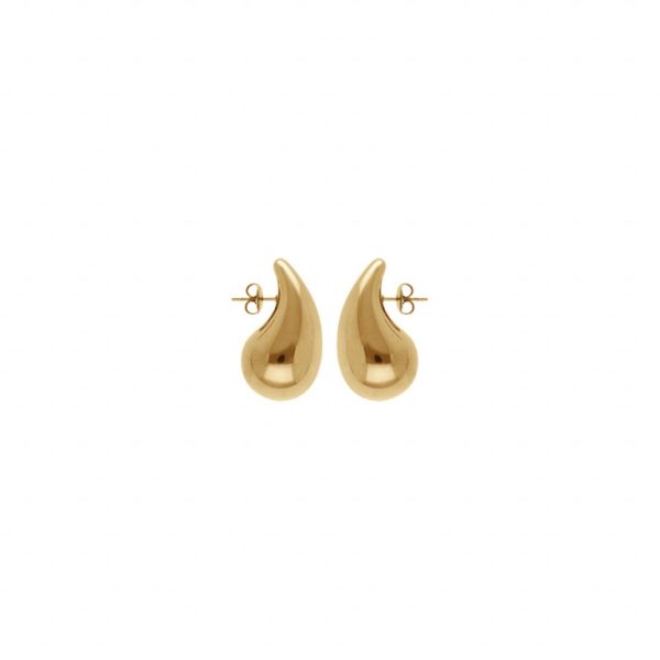 BOUCLES D'OREILLES TIGE ACIER PVD DORÉ – Image 2