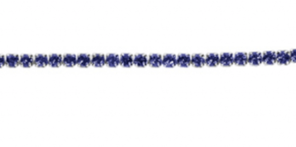 BRACELET ARGENT RHODIÉ RIVIERE OXYDES BLEU FONCÉ SERTIS DIAM 2.5MM 16+3CM