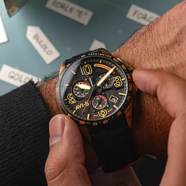 P51 MUSTANG BLAKESLEE MECA QUARTZ CHRONOGRAPH - D-DAY LIMITED EDITION - AV-4077 – Image 2