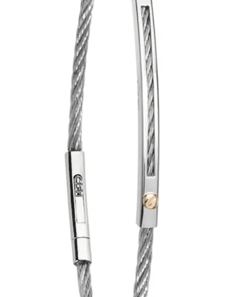 Bracelet Rubano en Acier Gris et Bleu & Or Jaune 750, Longueur 20,50 cm – Image 2