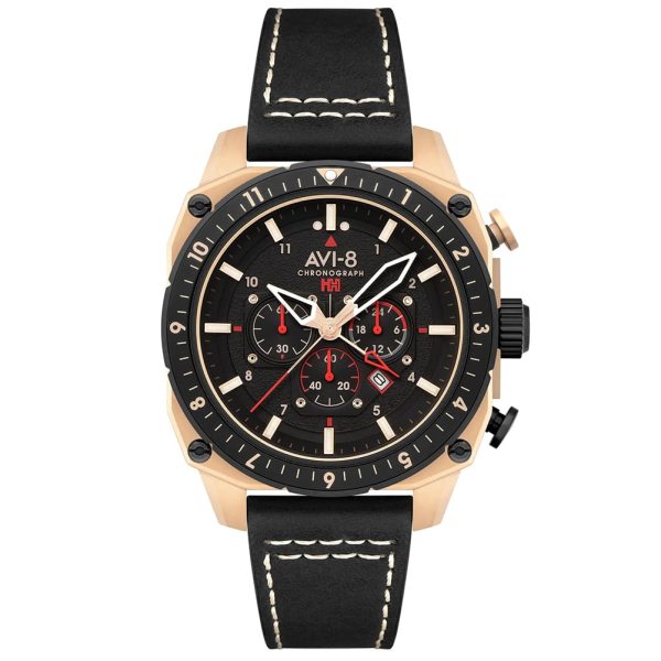 Montre Aviation En Acier Inoxydable, Noir - Hawker Hunter - AV-4100-06