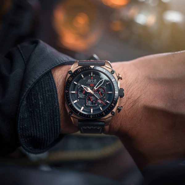 Montre Aviation En Acier Inoxydable, Noir - Hawker Hunter - AV-4100-06 – Image 2