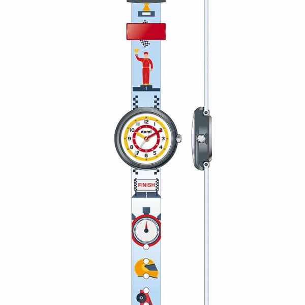 Montre pour enfant "Circuit auto" boîtier et bracelet plastique