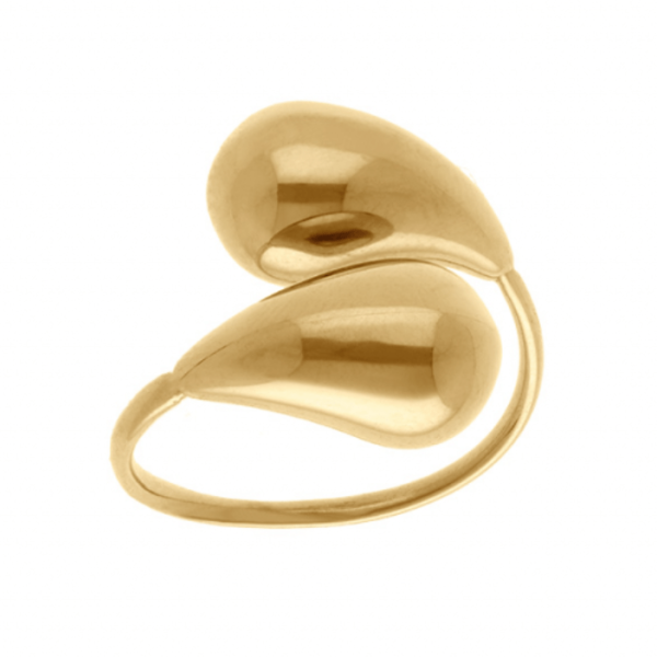 Bague or femme en forme de goutte en toi et moi