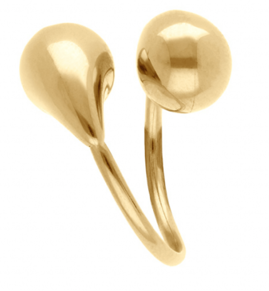 Bague or femme en forme de goutte en toi et moi – Image 3
