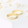 Bague de mariage or blanc et jaune 9k – Image 2
