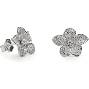 Boucles d'oreilles en forme de fleur empierrées d'oxydes